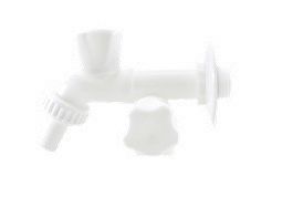 CANILLA  de PVC BLANCA PARA LAVARROPA 10/102